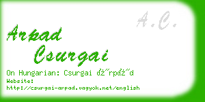 arpad csurgai business card